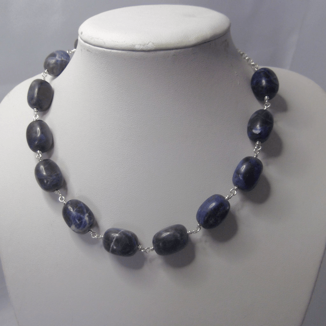Sodalite large bead necklace