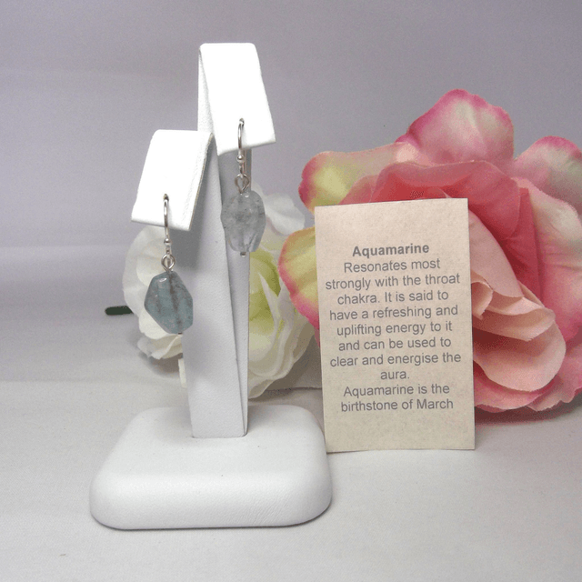 Aquamarine nugget earrings