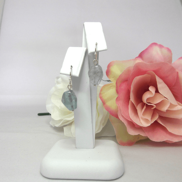 Aquamarine nugget earrings