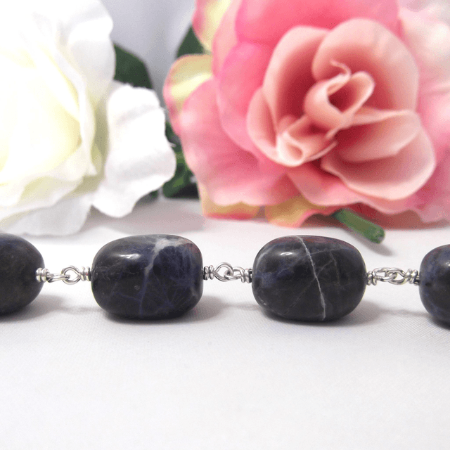 Sodalite large bead necklace