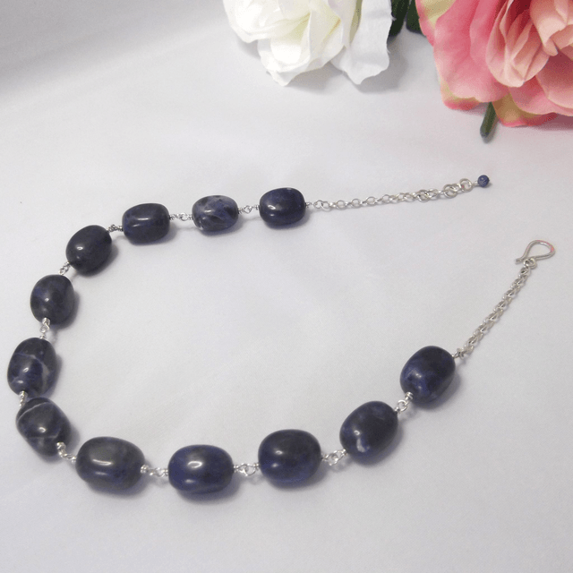 Sodalite large bead necklace