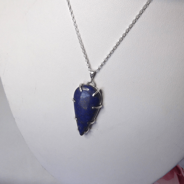Lapis Lazuli gemstone pendant with recycled silver claw setting