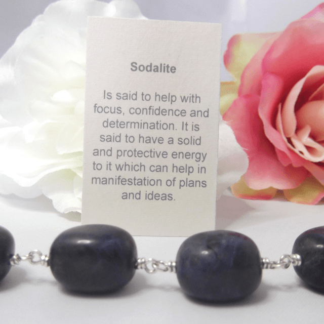 Sodalite large bead necklace