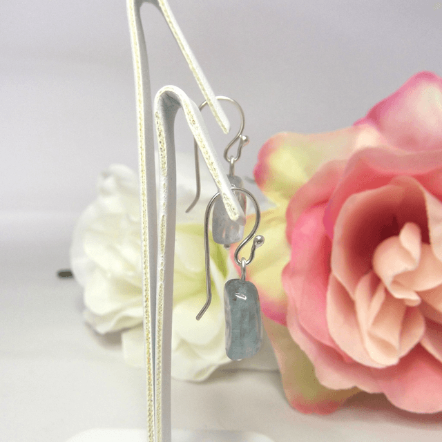 Aquamarine nugget earrings