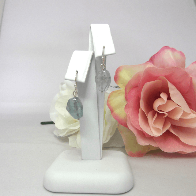 Aquamarine nugget earrings
