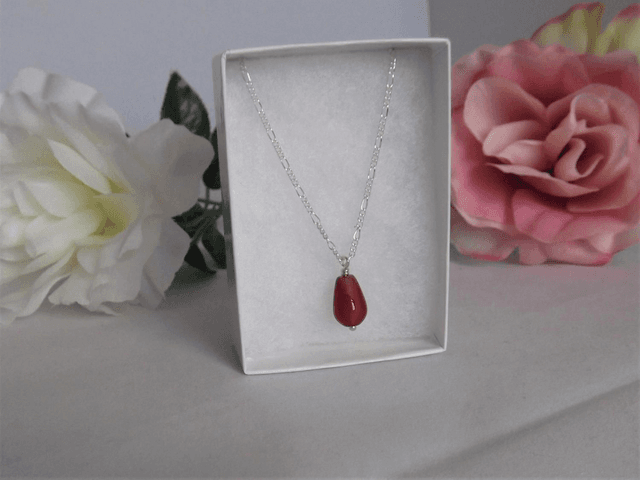 Carnelian drop necklace